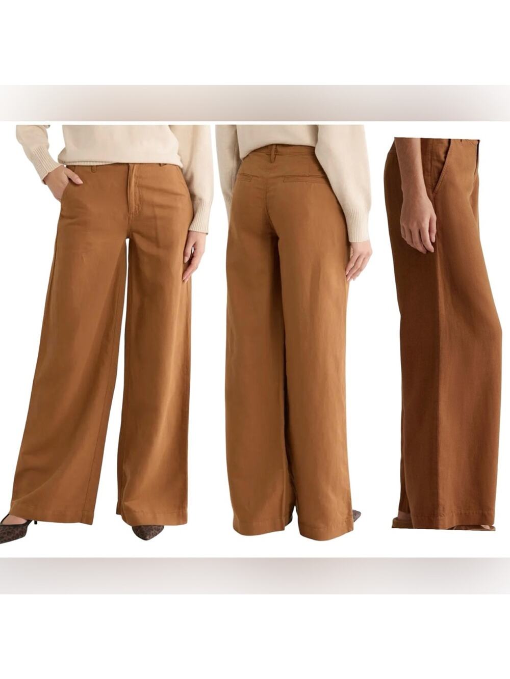 Adriano Goldschmied AG Stella Low Slung Palazzo Pants Wide Leg Trousers Linen 24